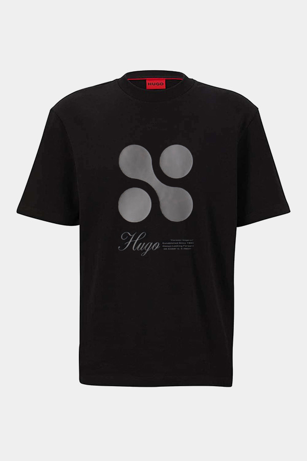 ΜΠΛΟΥΖΑ T-SHIRT HUGO - 001 ΜΑΥΡΟ